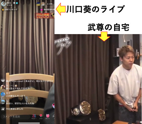 武尊の自宅カーテンが合致している匂わせ画像