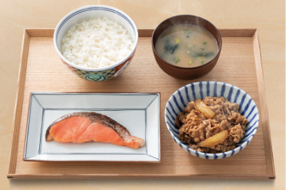 吉野家の牛鮭定食の画像