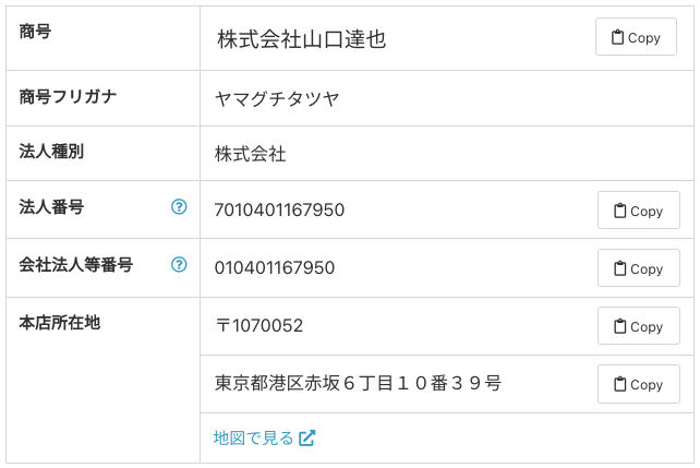 株式会社山口達也の所在情報の画像
