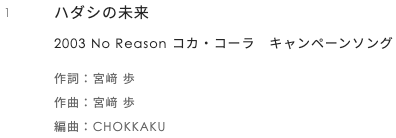 嵐の楽曲の作詞作曲部分の画像