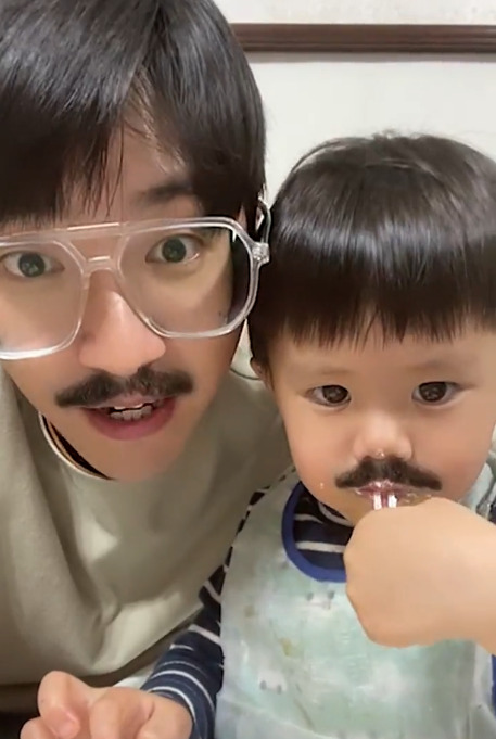 江宏傑と福原愛の息子の画像