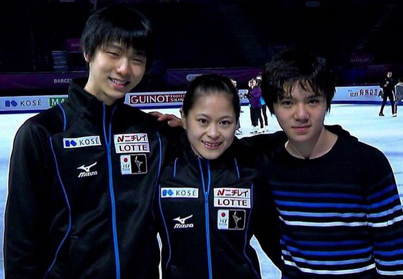 羽生結弦と宮原知子と宇野昌磨の画像